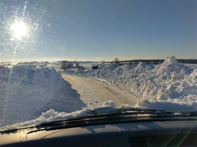 Der var lidt sne på vejen til mosen.